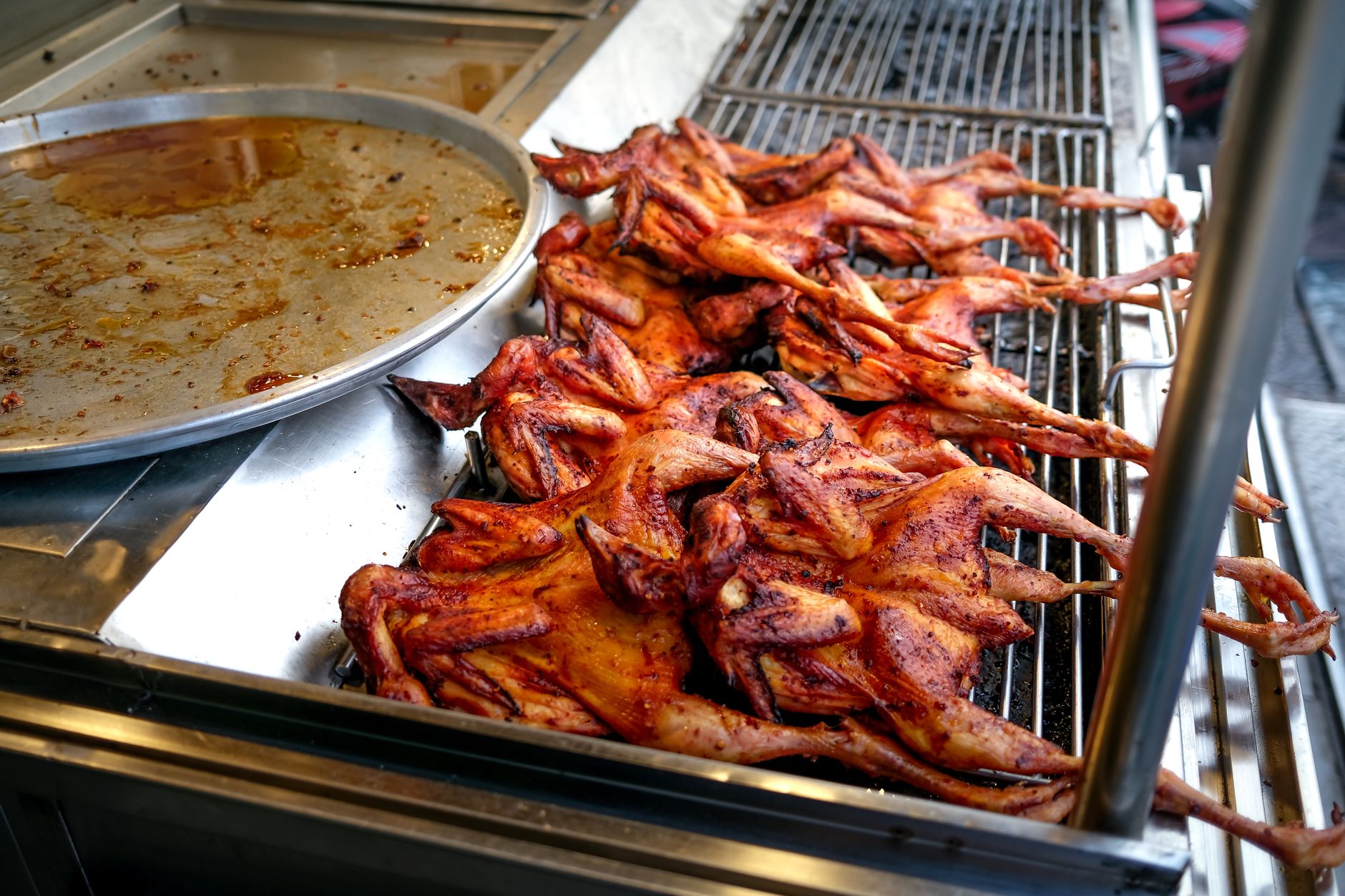 thai grilled chicken gai yang charcoal street food