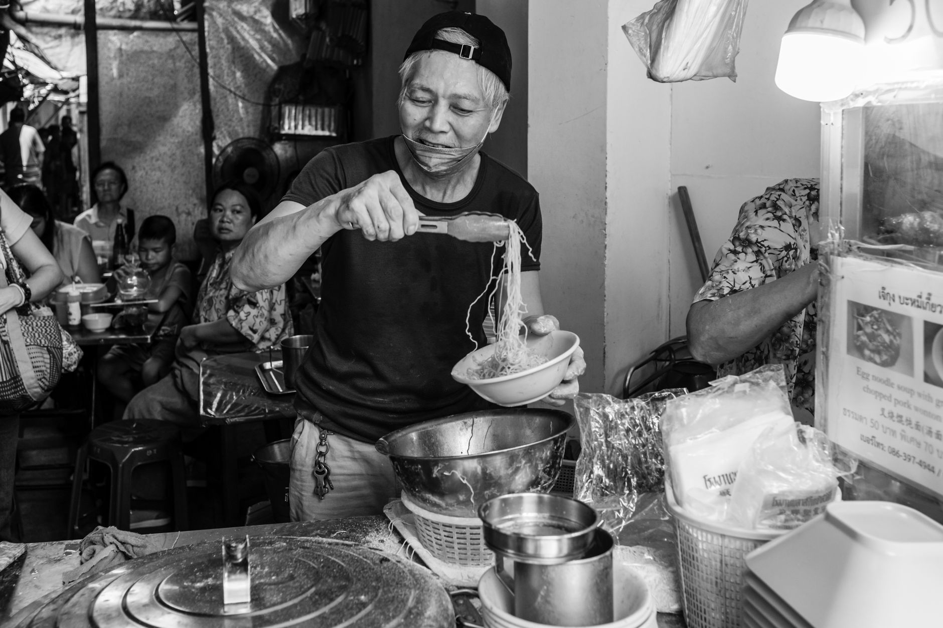 ayutthaya canal boat noodle stall