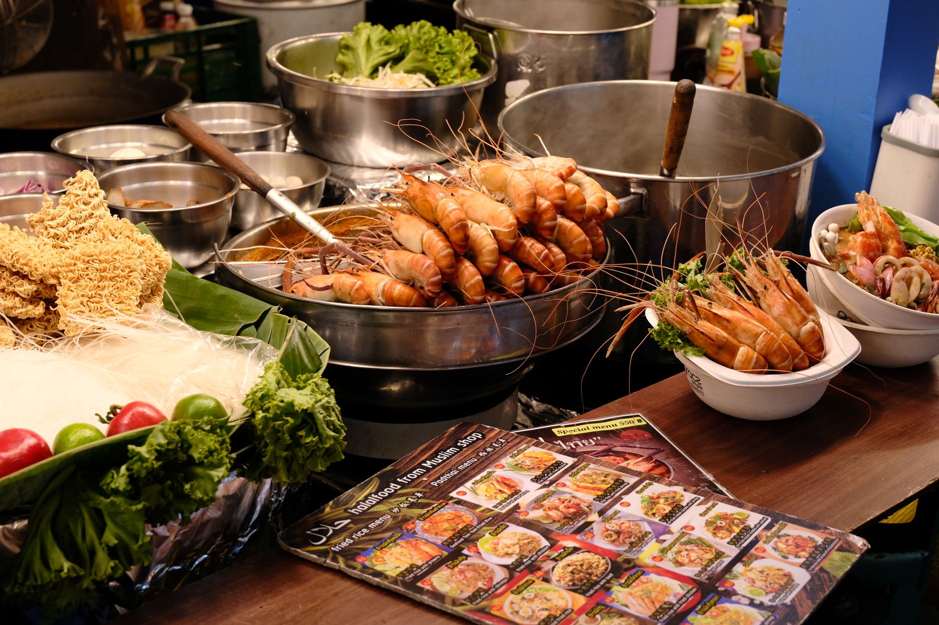 thai food stall menu photos display