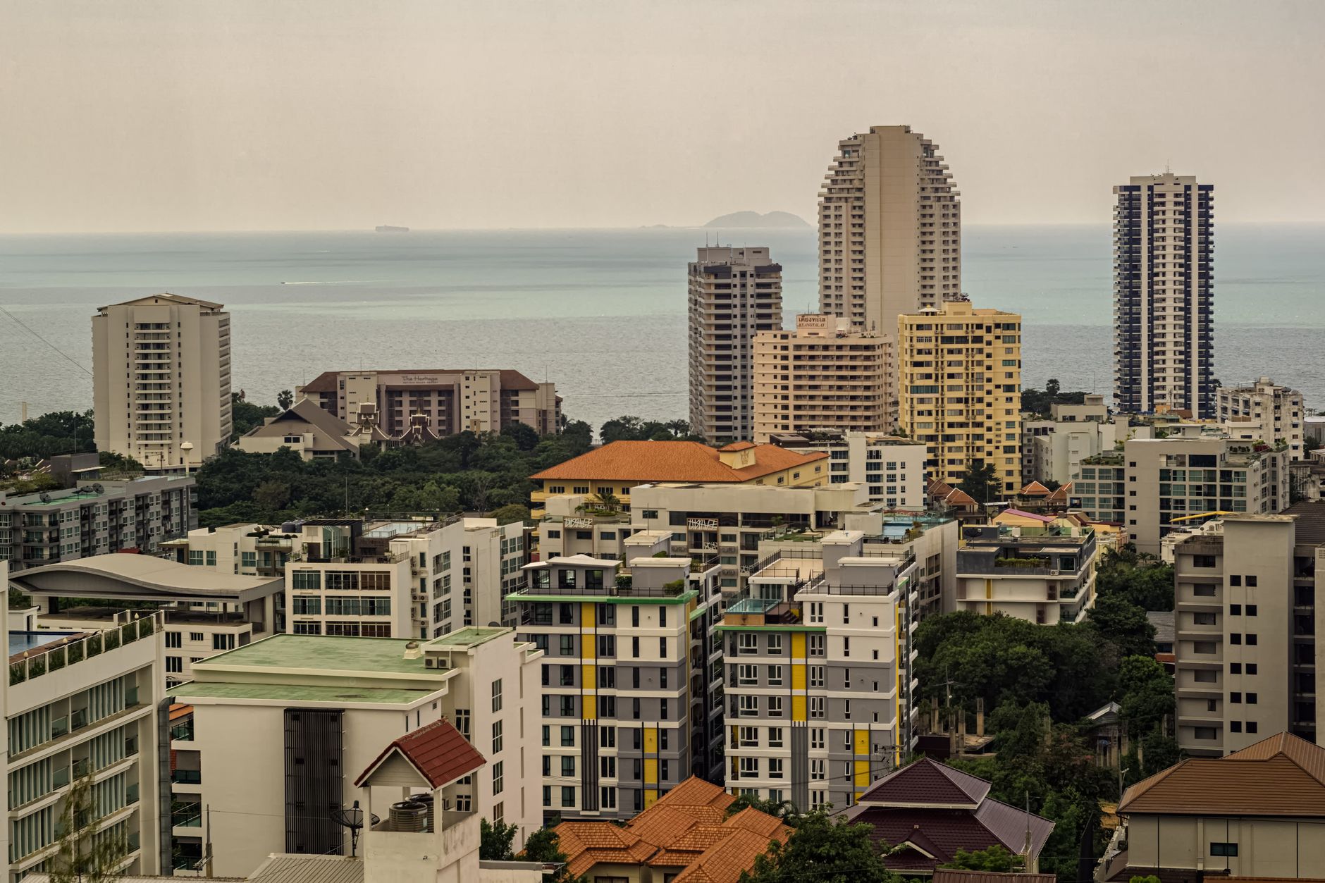 pattaya beach road sunset thailand